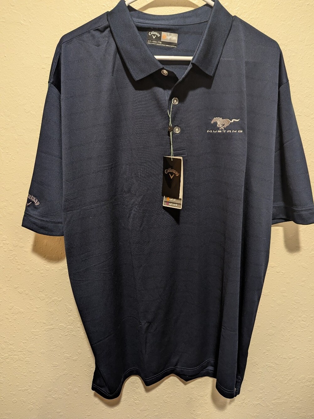 Callaway Golf Opti-Dri Polo Shirt Ford Mustang Logo Men's Navy NWT Size XXL